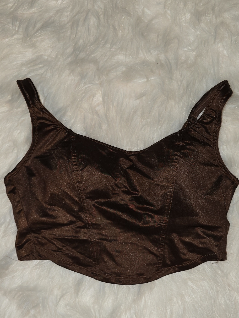 PINK Victoria's Secret Brown Corset Bustier Crop Top Size S